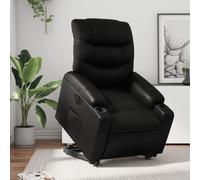 Electric Lift and Recliner Chair for Elderly, Power Reclining Sofa with Massage, Heated PU Leather Seat, Remote Control, Adjustable Headrest and Lumbar Support for Living Room, Bedroom, Black