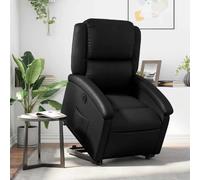 Electric Lift Chair Recliner for Elderly, Power Reclining Sofa with Massage and Heat, Black Faux Leather Adjustable Home Theater Seat, Comfortable for Living Room, Bedroom, Maximum Load 110kg