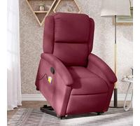 Electric Lift Recliner Chair for Elderly and Seniors, Power Rise Assist, Manual Recline to 135°, Soft Bordeaux Red Fabric, Comfortable Home Living Room Reclining Chair with Side Max Load 110kg