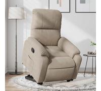 Electric Lift Recliner Chair for Elderly, Manual Tilt Function, Taupe Microfiber Fabric, Power Standing Assist Reclining Chair with Side Pocket, Max Load 110kg, Comfortable Home Living Room Seat