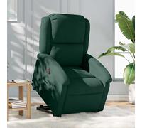 Electric Lift Recliner Chair for Elderly, Power Reclining Sofa with Massage, Heated Velvet Seat, Remote Control, Adjustable Positions, Dark Green, 110kg Capacity, Home Living Room Bedroom Comfort