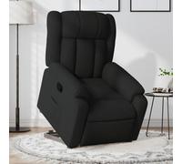 Electric Lift Recliner Chair for Elderly, Power Rise Assist Reclining Chair with Manual Tilt, 135° Adjustable, Soft Fabric, Side Pocket, Max Load 110kg, Black, Easy Assembly for Living Room Bedroom