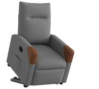 Electric Lift Recliner Chair for Elderly, Power Rise Assist Reclining with Manual Tilt, Grey Fabric Recliner Sofa for Living Room Bedroom, Comfortable Massage Chair with Side Pocket, Max Load 110kg