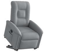 Electric Lift Recliner Chair for Elderly Seniors, Power Rise Assist Reclining Chair with Manual Tilt, Soft Grey Fabric, Wide Padded Armrests, Side Pocket, Max Load 110kg, Home Living Room Comfort
