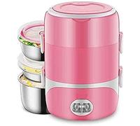 Electric Lunch Box Stackable Round Metal Stainless Steel Large Hot Food Bento Boxes for Adults Removable Stainless Steel Portable Food Warmer for Hot Lunch
