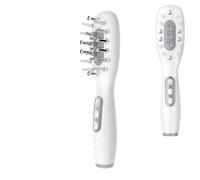 Electric Massage Comb, Adjustable Hair Growth Scalp Massager, Ergonomic Follicle Activator, Hair Loss Care Tool for Men and Women, Red Blue Light Modes, White