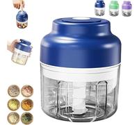 Electric Mini Garlic Chopper Set - 250/320ml Multi-Functional Portable Vegetable Cutter, Multi-functional Portable Vegetable Cutter Set, Veggie Grinder for Chili Onion Ginger Celery (250ml blue)