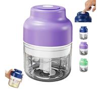 Electric Mini Garlic Chopper Set, Multi-functional Portable Vegetable Cutter Set, 3 Styles, 250/ 320ML Rechargeable Small Food Processor Suitable for Peppers and Garlic (Purple,320ml)