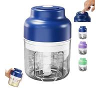 Electric Mini Garlic Chopper Set, Multi-functional Portable Vegetable Cutter Set, 3 Styles, 250/ 320ML Rechargeable Small Food Processor Suitable for Peppers and Garlic (Blue,250ml)