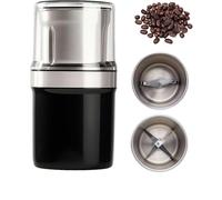 Electric Multi-Use Cup Grinder, Large Capacity Stainless Steel, Double-layer design, dry and wet grinding, Portable household electric coffee grinder (Double cup)