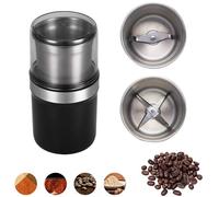 Electric Multi-use Cup Grinder, Large Capacity Stainless Steel, Electric Spice Grinder, Detachable & Washable, Grinder for Kitchen, for Coffee Beans, Spices & Herbs (black,Double CUP)