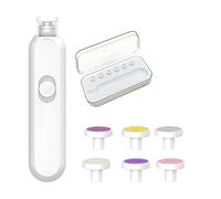 Electric Nail Clipper, Led Light, 360° Rotating File, Safe Baby Trimmer, Quiet Motor, 6 têtes de meulage, Whisper-Quiet Nail Trimming, Made of Abs Material, 5,2 x 1,02 x 1,18in