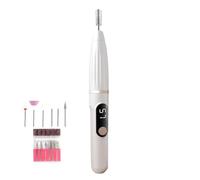 Electric Nail Drill, File Drill Set Machine, Digital Display Rechargeable Design, 0.83x6.02 inches, Portable Pedicure Tool with Replacement Parts, Manicure Kit for Home and Salon