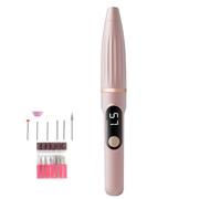 Electric Nail Drill, File Drill Set Machine, Digital Display Rechargeable Design, 0.83x6.02 inches, Portable Pedicure Tool with Replacement Parts, Manicure Kit for Home and Salon