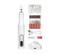 Electric Nail Drill File Professional - Electric File Set For Acrylic Gel Nails | 15000 RPM Manicure Pedicure Grooming Tool | 3 Adjustable Speed Grinding Polishing Shaping Portable Rechargeable Low No