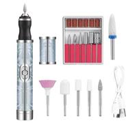 Electric Nail Drill Kit - Heavy Duty Multifunctional Pedicure Tool, USB Rechargeable Low Noise Gel Polish Remover | Acrylic Nail File Grinder for Home Salon Manicure Pedicure