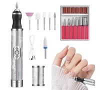 Electric Nail Drill Kit - Heavy Duty Multifunctional Pedicure Tool, USB Rechargeable Low Noise Gel Polish Remover | Acrylic Nail File Grinder for Home Salon Manicure Pedicure