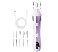 Electric Nail File, 10-Speed Manicure Filer Tool, Led Light Nail Care Device, Portable Grooming Supply for Elderly, Friends, Beginners, Family, Salon, and Home Beauty Routine