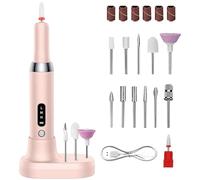 Electric Nail File, Adjustable Speed Nail Drill, Cordless Nail Drill Kit, Nail Drill Machine, Adjustable Speed Electric Nail File and Nail Drill Kit with 12 Bits for Home Salon Use