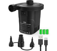Electric Pump,Inflatable Pump For Mattresses,Water Bed,Camping Cushion,Boat,Usb Port For Mobile Phone,3 Removable Spouts