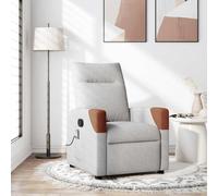 vidaXL Fauteuil de massage inclinable électrique gris nuage tissu