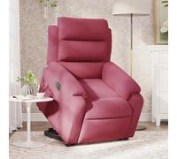 Electric Recliner Chair for Elderly, Power Lift Recliner with Massage and Heat, Adjustable Positions, Bordeaux Red Velvet Fabric, Comfortable Home Theater and Living Room Seat, Max Load 110kg