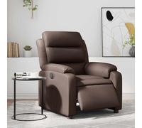 Electric Recliner Chair, Power Lift Recliner with Massage and Heat, Brown Faux Leather Reclining Chair for Living Room, Home Theater, Adjustable with Remote Control, Comfortable Elderly and Adults