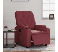 Electric Recliner Chair, Power Lift Recliner with Massage and Heat, PU Leather Living Room Reclining Chair, Adjustable Headrest and Lumbar Support for Home Office, Bordeaux Red, Max Load 110kg