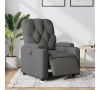 Electric Recliner Chair with Power Lift and Adjustable Headrest, Massage and Heating Function, Modern Fabric Lounge Chair for Living Room and Bedroom, Dark Grey Reclining Sofa with Max Load 110kg