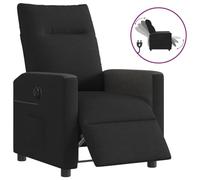 Electric Recliner Chair with Power Lift and Massage, Black Fabric Reclining Sofa for Living Room, Home Theater, Adjustable Headrest and Lumbar Support, Remote Control, Easy Assembly, Max Load 110kg