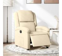 Electric Recliner Chair with Power Lift and Massage, Cream Fabric Ergonomic Living Room Sofa for Elderly, Adjustable Zero Gravity Position, Side Pocket, Max Load 110kg, Home Theater Relaxation Seat