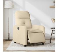 Electric Recliner Chair with Power Lift and Massage, Cream Fabric Living Room Reclining Armchair for Relaxation, Home Theater, Office, Adjustable Headrest and Lumbar Support, 135 Max Load 110kg