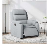 Electric Recliner Chair with Power Lift and Massage, Grey Fabric Living Room Reclining Chair for Elderly, Adjustable Headrest and Lumbar Support, Home Theater Seat with Side Pocket and USB Port