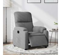 Electric Recliner Chair with Power Lift and Massage, Grey Fabric Reclining Sofa for Living Room and Bedroom, Adjustable Headrest and Lumbar Support, Remote Control, Easy Assembly, Max Load 110kg