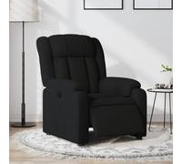 Electric Recliner Chair with Power Lift, Black Fabric Reclining Sofa for Living Room, Massage Recliner with Remote Control, Adjustable Headrest and Lumbar Support, Easy Assembly, Max Load 110kg