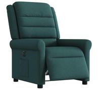 Electric Recliner Chair with Power Lift, Dark Green Fabric, Adjustable Footrest, 135° Reclining, Massage & Heat, for Living Room and Bedroom, Max Load 110kg, Comfortable Home Theater Seating