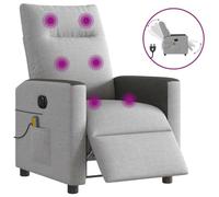 Electric Recliner Massage Chair with Vibration, Adjustable Footrest and Backrest, 6-Point Massage, USB Powered, Comfortable Fabric for Living Room and Bedroom, Grey Cloud Color, Supports 110 kg