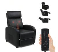 Electric Recliner with Massage and Heat, PU Leather Recliner Chair Sofa for Living Room Home Theater, Black Introductions:Elevate your relaxation experience with our Electric Recliner featuring massag
