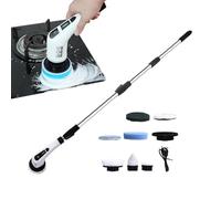 Electric Rotate Scrubber, Cordless Rotating Brush, 2-Speed Adjustable Cleaning Tool, Retractable Handle & Replaceable Heads, Waterproof Design, for Tub, Tile, Bathroom, Kitchen