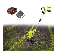 Electric Rotavator 20V 4000Mah Lithium Battery Cordless Cultivator with Blades Rotavators for The Garden 65 Manganese Electric Garden Tiller Tiller Rotavator for Allotment, Lawn, Garden(L)