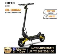 Electric Scooter OOTD S10 10inch Bluetooth Link APP 1400W 48V 20AH 55KM/H Max Mileage 70km Lightweight Escooter Dual Suspension S10