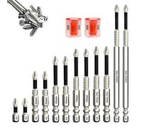 Electric Screwdriver Bits With Magnetizer And Case Adapters Drill | Anti-Slip Serrated Tip 1/4-Inch Hex Shank Driver Bit Set For Furniture Cabinet Appliance Electrical Repair Electronics