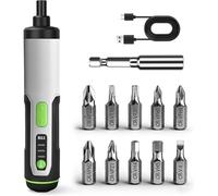 Electric Screwdriver Cordless Power Screwdrivers Set Tool Kit 10 Bits 3 Torque Settings for Furniture Bike Repair Tool