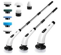 Electric Scrubbing Brush Cordless Cleaning Brush Heads Long Telescopic Handle Rechargeable Cleaning Brush USB-C Charging