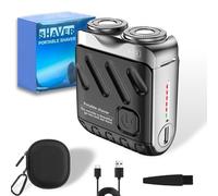 Electric Shaver for Men, Mini Portable Travel Rotary Shaver, IPX7 Waterproof Type-C Rechargeable Beard Trimmer for Home, Travel, Business Trip & Wet Dry Shaving (Black)