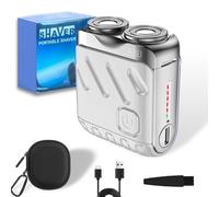 Electric Shaver for Men, Mini Portable Travel Rotary Shaver, IPX7 Waterproof Type-C Rechargeable Beard Trimmer for Home, Travel, Business Trip & Wet Dry Shaving (Gray)