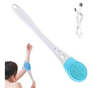 Electric Shower Brush - USB Rechargeable Long Handle Body Washer | Soft Bath Brush for Shower, Dry, Sensitive, Oily Skin | Adults Men Elderly Home Bathroom Travel Spag