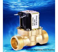 Electric Solenoid Valve,3/4"" DC 24V Normally Closed Brass Water Valve Magnetic Water Flow Switch To Adjust Water