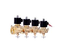Electric Solenoid Valve Brass With Manual Emergency Switch Normally Closed 1/2" 3/4" 1" DN15 DN20 DN25 Water Valves 12V 24V 220V(NBR-SEAL_24VDC_CLOSED)