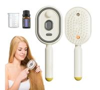 Electric Spray Air Cushion Comb for Women, Multi-Functional Massage Spray Comb Features a Refillable Water Tank, Electric Liquid Spraying Hair Brush with Red Light,for Home Spa Hair Cleaning (Yellow)